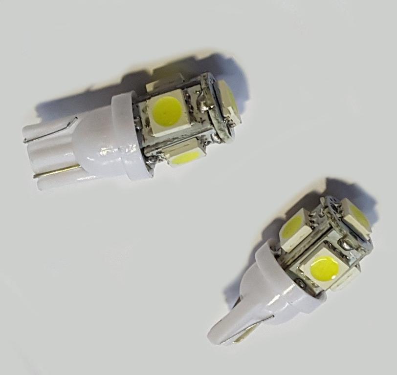 Лампа панели приборов без цоколя светодиодная LED T10-5 12V/пара/